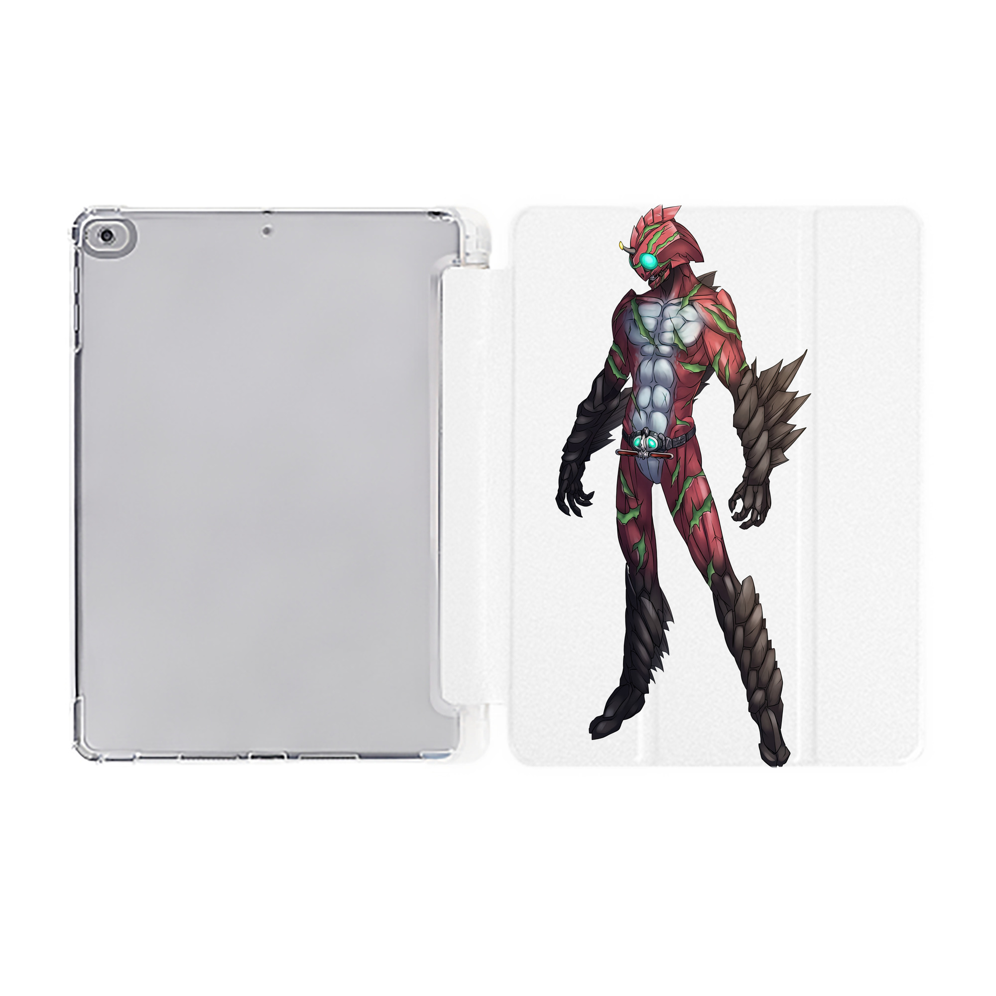 （画像用） ウルトラマン Ultraman IPad ケース ペン収納付き 三つ折りスタンド PUレザー×シリコン 対応機種9.5/10.5/10.9インチ